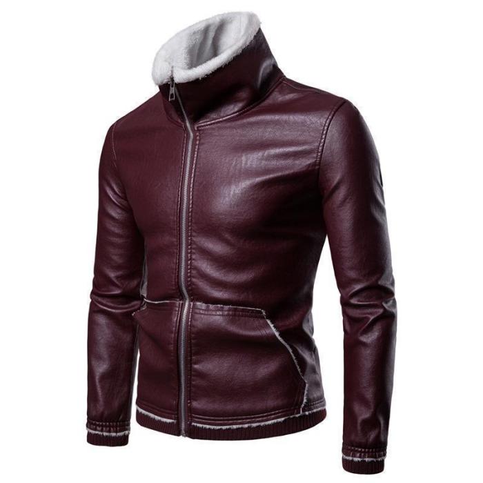 Fashion Cool Leather Lamb  Thicken Coat