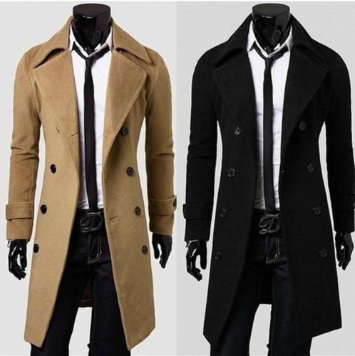 2020 Large Size Men'S Wear Slim Fit Single Side Woolen Cloth Coat Long Double Breasted Overcoat Trench C