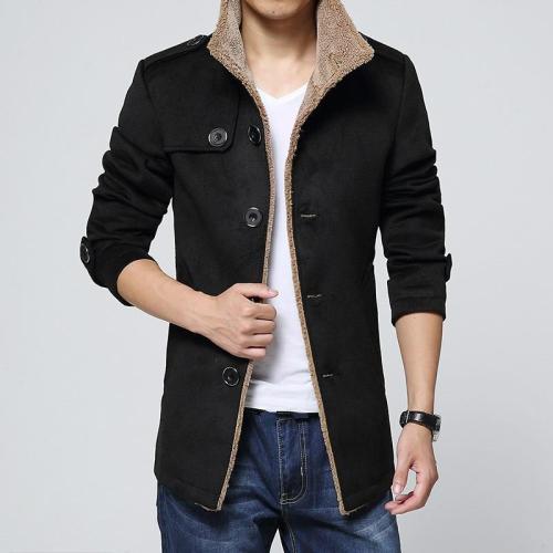 Man Long Sleeve Male Thick Overcoat Slim Plus Size Mens Black Winter Coat Windbreaker Boys Outerwear Woolen Blend Coat 3xl 4xl