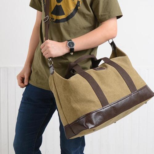 Trendy Fashion Canvas Bag Men's Large-Capacity Shoulder Bag Outdoor Portable Messenger Bag Travel Backpack