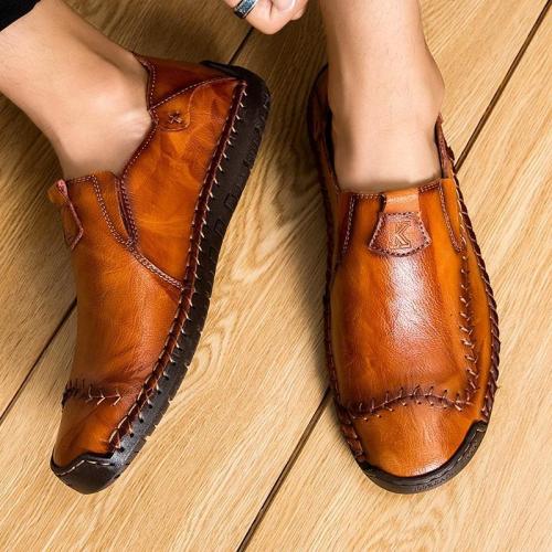 Handmade casual leather feet men's shoes