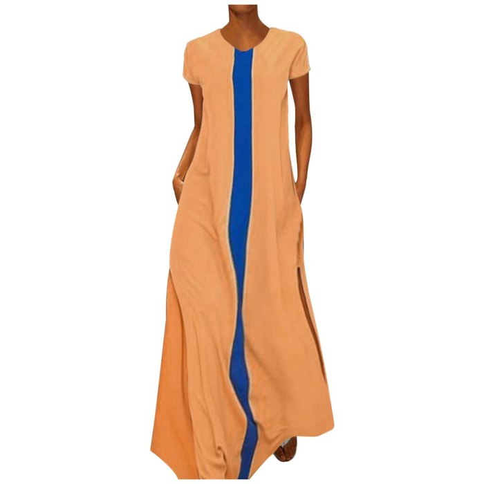 Casual Striped Plus Size Dress Vintage Vestidos Party Long Maix Dress