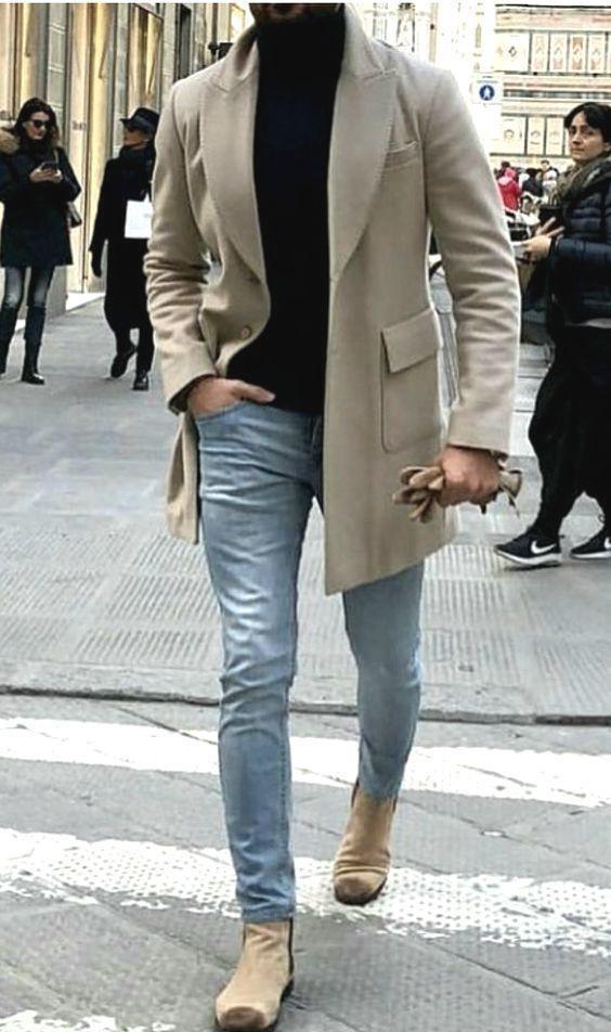 Fashion Urban Casual Windbreaker Gentleman Slim Fit Outerwear Coat