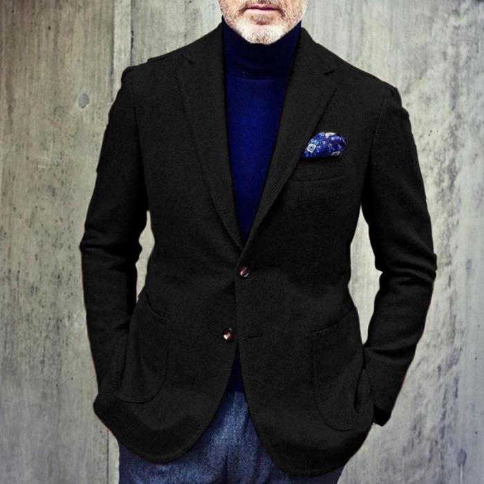 Men's Casual Solid Color Long Sleeve Blazer