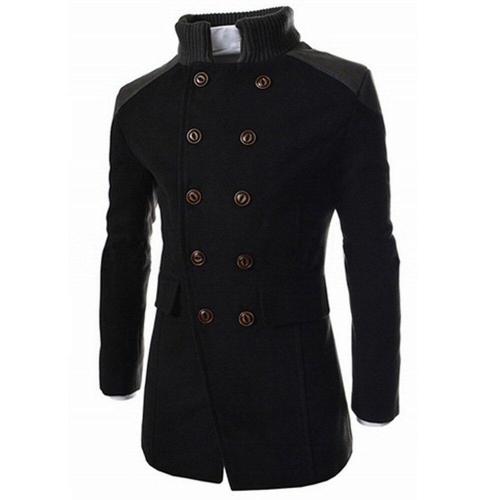 Men Jacket Warm Winter Brand Men Wool Blends Coats Solid Color With Scarf Men's Wool Overcoat Male Casual Wool Coat Outwear