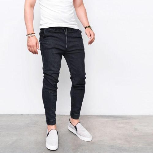 Men's Jeans Explosion Black Black Blue Elastic Skinny Pants