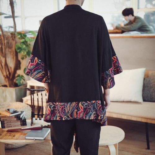 #4225 Spring 2019 Cardigans Kimono Jacket Men Vintage Linen Long Trench Coat For Men Cloak And Cape Windbreaker Plus Size XXXXXL