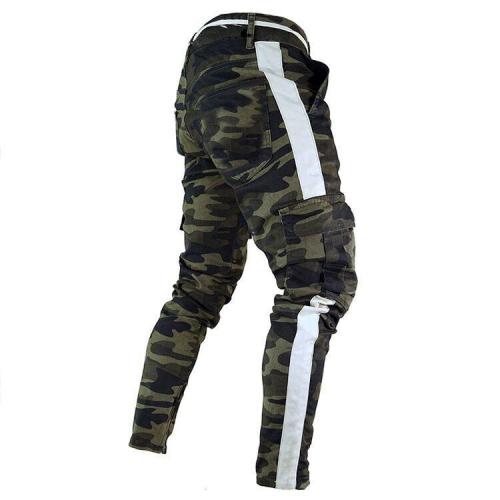 Chic Multiple Packets Camouflage Printed Pencil Jeans Pants