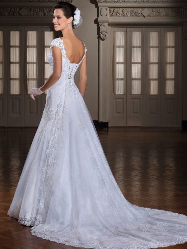MYYBLE 2020 Designer Lace Appliques V Neckline Cap Sleeves Mermaid Elegant Wedding Dresses Bridal Gowns Vestido de noiva  cheap