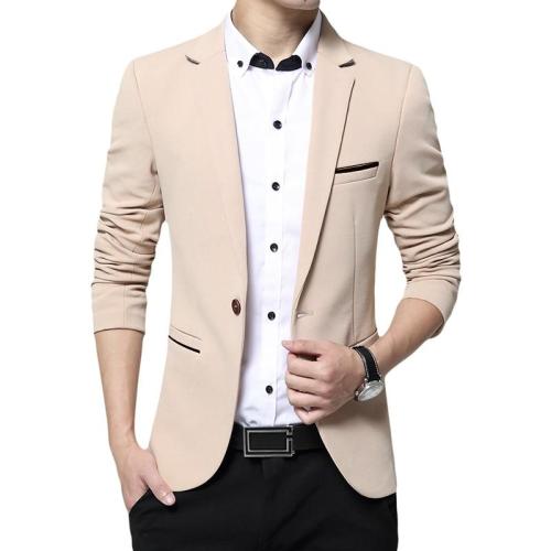 YUNCLOS  New One Button Blazer for Men Casual Slim Fit Jackets High Quality Solid Color Business Men Blazer Jackets
