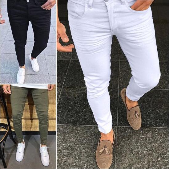 Fashion Plain Slim Fit Tight Pants