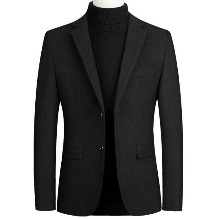 Casaco de lã masculina de alta qualidade blazers casuais blazers casaco de lã dos homens terno superior masculino sólido negócio