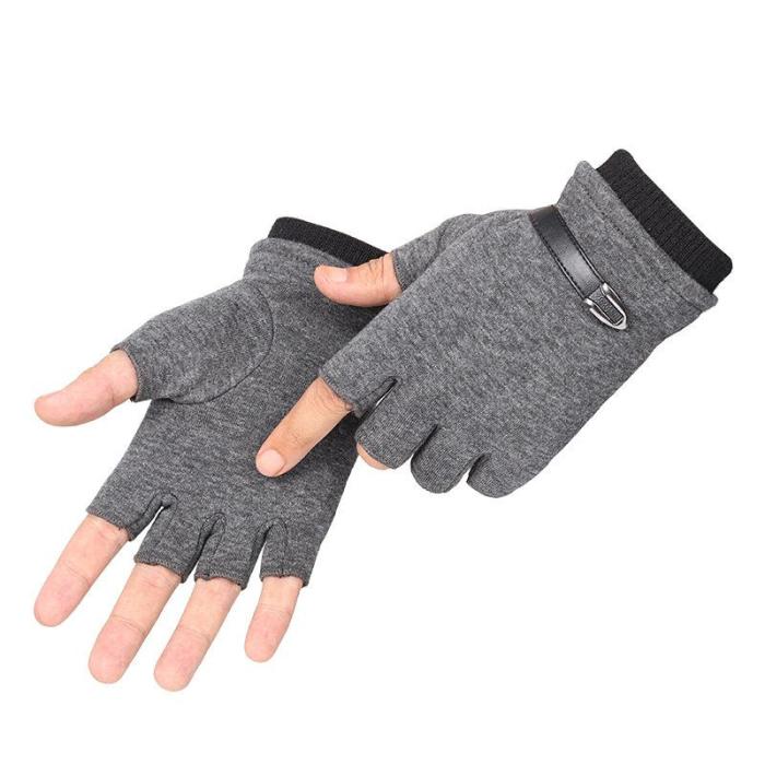 Fashion Warm Cycling Driving Keyboard Half Finger Gloves
