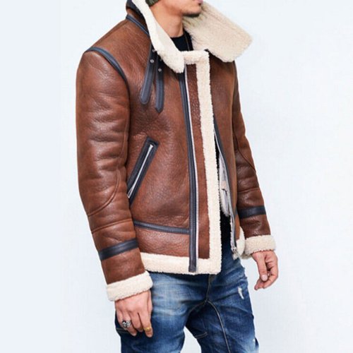 Fashion Trend Long Sleeve Warm Leather Jacket Outerwear