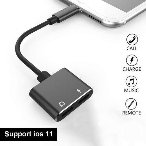2-in-1 Charging&Audio Adapter For iPhone Earphones Charge Double lightning