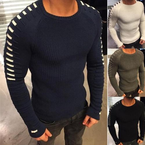 Fashion Mens Striped Sleeve Sweater