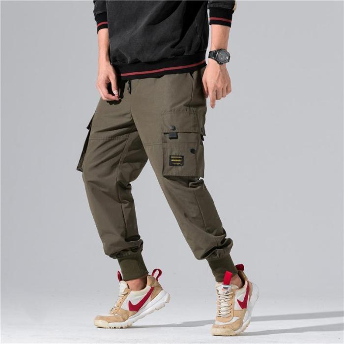 Casual pants men's solid color trousers