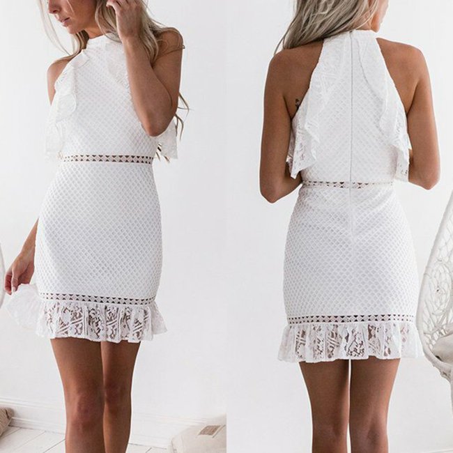 Sexy White Lace Bodycon Mini Dress
