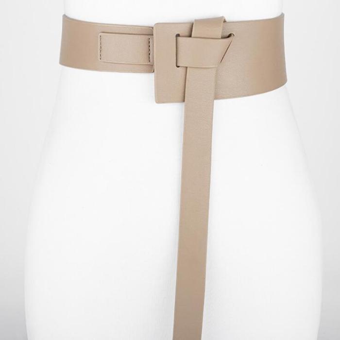 New Design Women Knot Waistbands wide long belts soft PU leather Fashion Woman cummerbunds Dress Decorate DIY bow Buckle Gifts