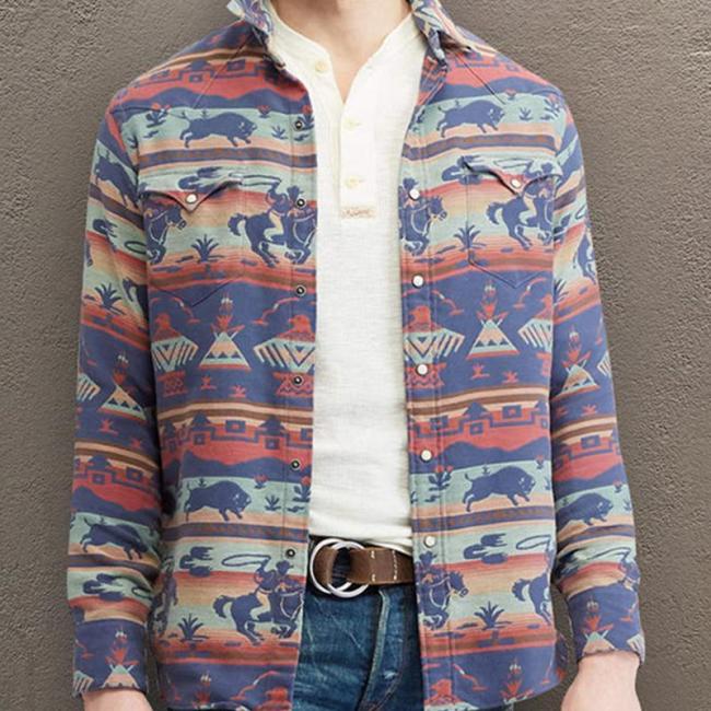 Fashion Men's Printed Colour Single-Breasted Jacket