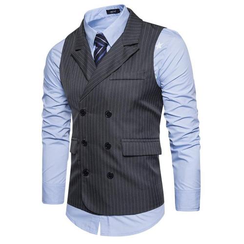 Men's Striped Double-breasted Vest