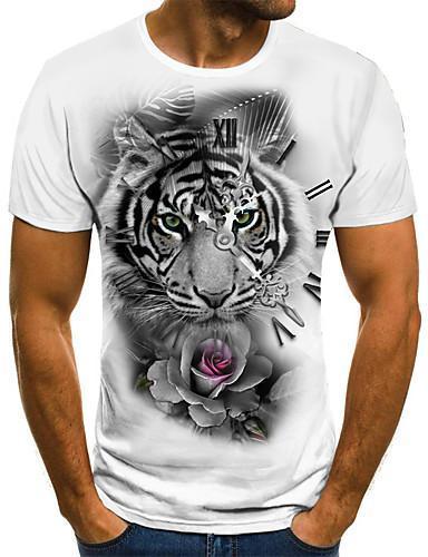 Men Street Chic 3D Animal Print T-shirt