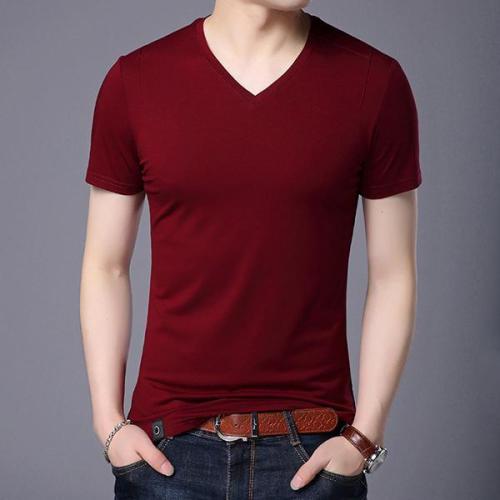 Men's Fashion Solid Color Short Sleeve T Shirt