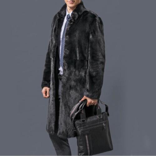 Men's Faux Fur Velvet Winter Warm Padded Fashion Coat