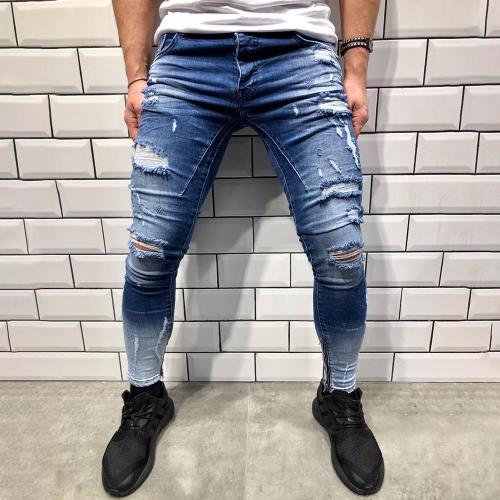 Fashion Gradient Ripped Holes Jeans