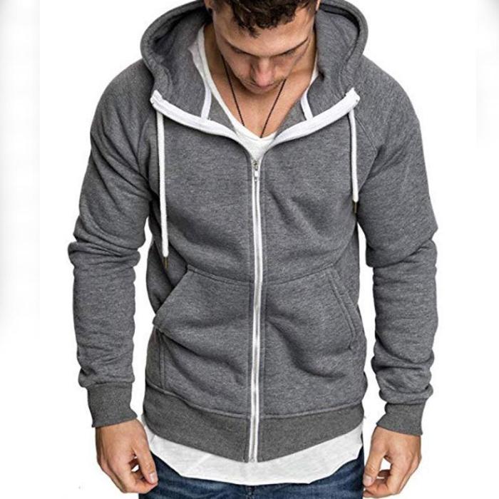 Contrast hooded comfortable cotton sweater