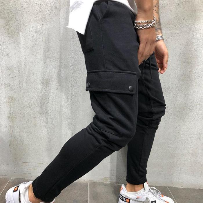 Casual Plain Loose Packets Overall Pants