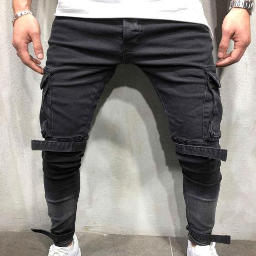 Fashion Slim Plain Packets Jeans Pants