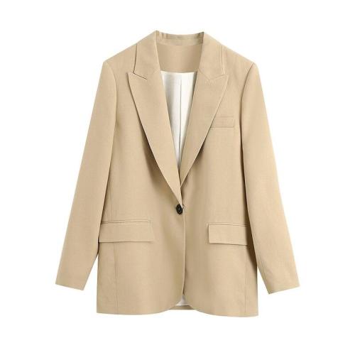 Blazer Women 2020 New Blazer Sigle Button Coat Retro Vintage Office Ladies Long Sleeve Pocket Female Outerwear Casual Tops