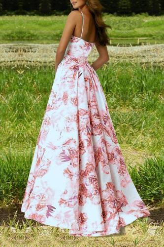 Sexy Fashion Sleeveless Floral Print Maxi Dress