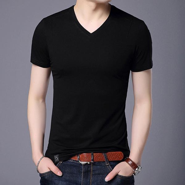 Men's Fashion Solid Color Short Sleeve T Shirt
