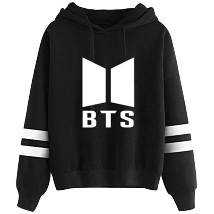 Hot bulletproof juvenile BTS letter printed long-sleeved hooded sweater