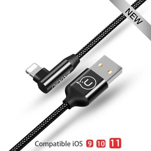 Fast Charging L Bending Lighting Cable For iPhone iPad iPod
