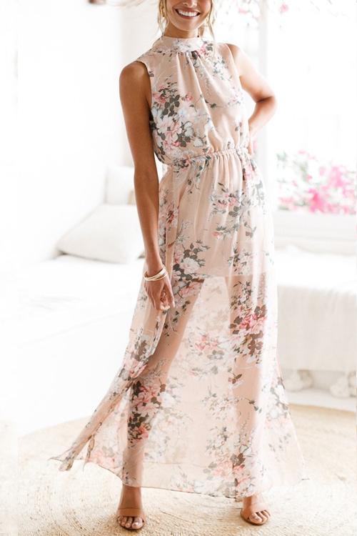 Blush Floral Maxi Dress