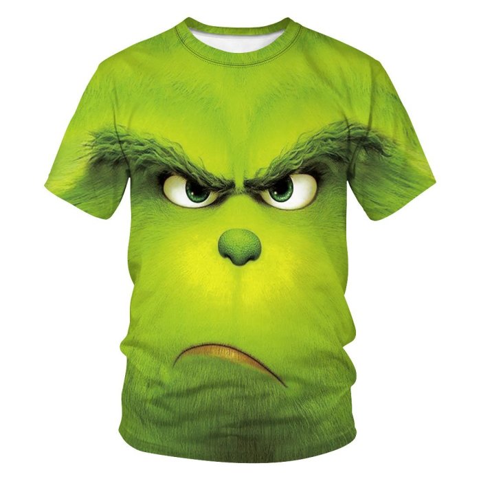 Grinch 3d Print Loose Short Sleeve T-Shirt for Men and Women