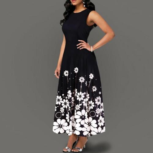 2020 Fashion Women's Boho Floral Print Long Maxi Dress Evening Casual Sleeveless Party Beach Dress Summer Female Sundress