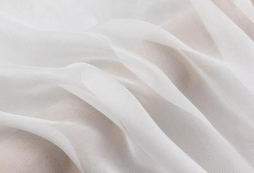 Howmay 100% pure silk fabric chiffon 5.5m/m 55  140cm natural white transparent tulle DIY or dress scarf 50yards wholesale