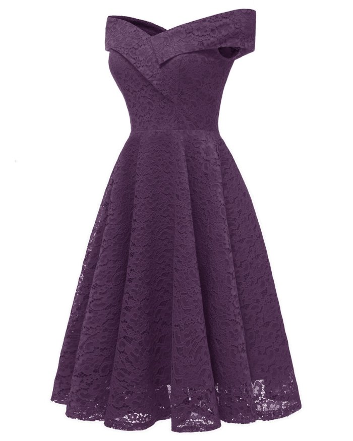 Vintage One word led Evening Dress elegant fashion Prom Dresses  Party Lace Gowns Big yards evening gown abiye gece elbisesi