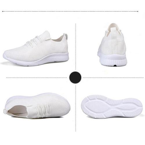 Casual Flyknit Net Surface Pure Color Lovers Shoes Sneakers