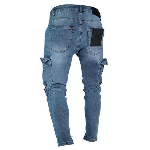 Casual Street Style Cool Hole Jeans Packets Pants