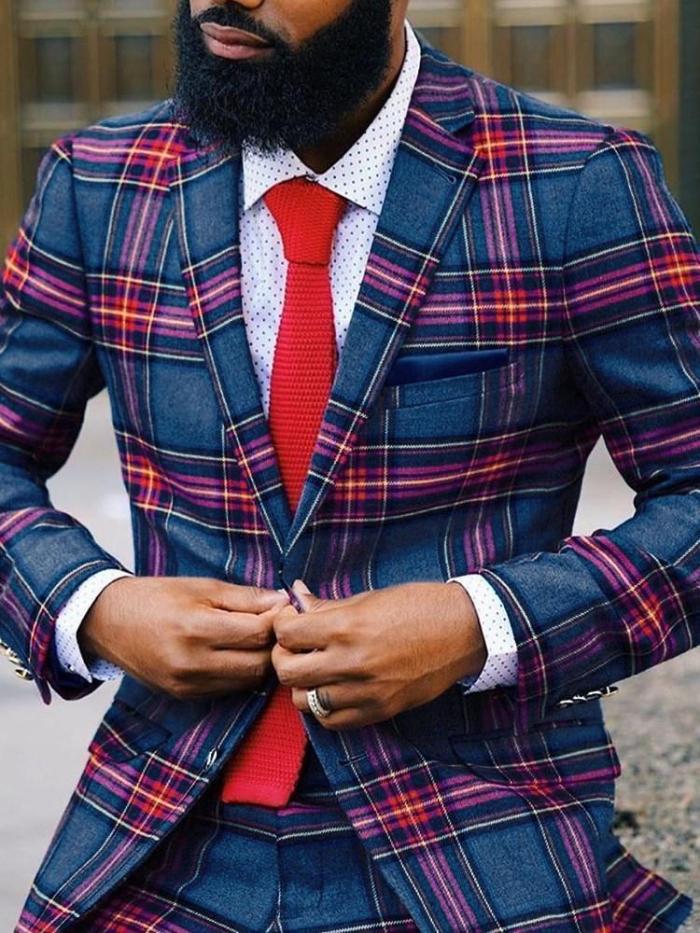 Casual Color Block Single-Breasted leisure Suit
