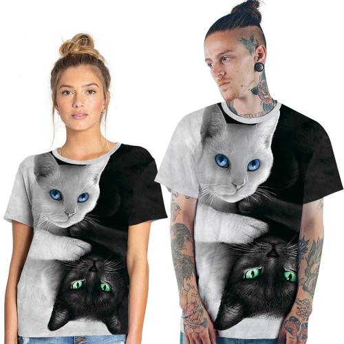 3D Cat Printed Funny Men T-shirt Fashion Casual Novelty Short Sleeve Tees Top