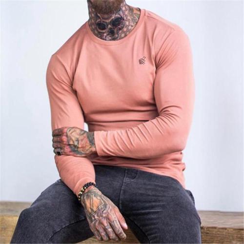 Fashion Youth Plain Round Neck Long Sleeve Sport Top