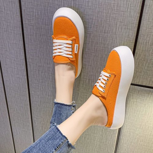 Shoes For Girls Cover Toe Ladies' Slippers Platform Low Slipers Women Luxury Slides Cute Summer 2021 Flat Designer Cotton Fabric