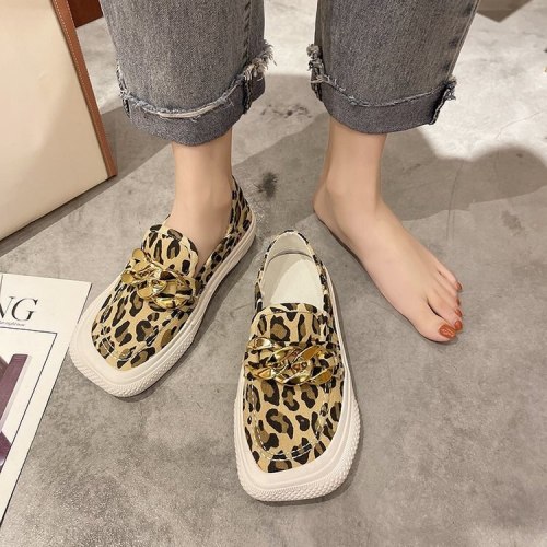 Round Toe Women's Shoes Platform Modis Low Heels Casual Female Sneakers Slip-on All-Match Clogs 2021 Slip On Espadrille Summer