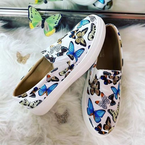 2021 Spring Women Loafers Butterfly Slip On Sneakers Platform Ladies Casual Vulcanized Shoes Comfort Female Flat Shoe